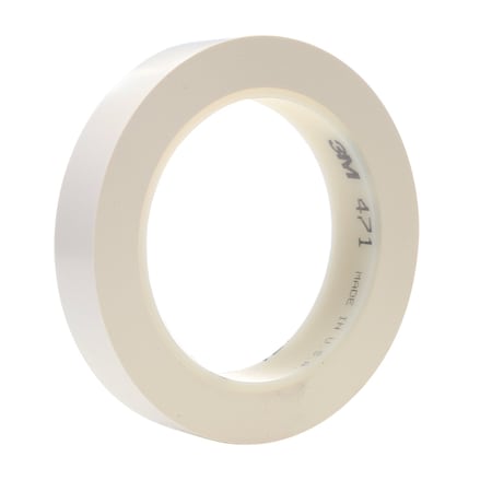 3M Floor Marking Tape, vinyl, No Legend, White, 3/4 in W., 5.2 mil Thickness 471
