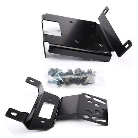 Warn Winch Mount For 1500 to 3500 Pound Winches; Fixed Mount; Powder Coated; Black 92332