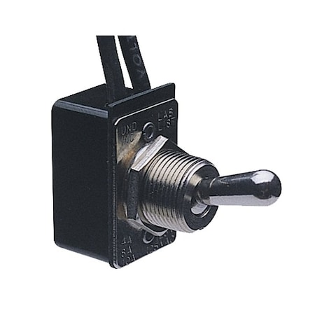 Calterm Toggle Switch, 75 A, 6/28 VDC, Lead Wire Terminal, Black 41720