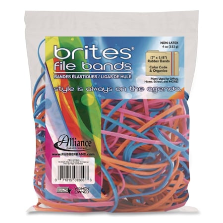 Alliance Rubber Reusable Solutions File Bands, Size 117B, Assorted Colors, 50PK 07807