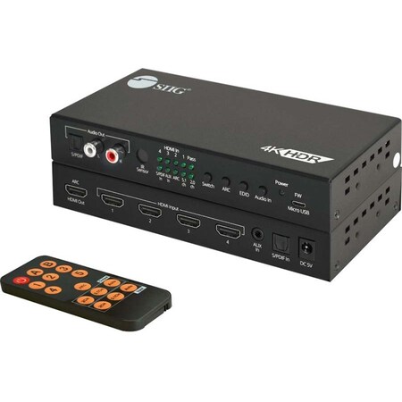 Siig 4X1 Hdmi 2.0 4K 60Hz Switch w/ Arc & Audio Extractor CE-H26211-S1