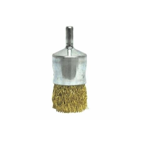Weiler Coated Cup Crimped Wire End Brush, Steel, 22,000 rpm, 1 in x 0.0104 in, 10PK 804-11007