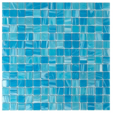 Apollo Tile Mingles 12 in. x 12 in. Glossy Olympic blue Glass Mosaic Wall and Floor Tile 20 sq. ft./case, 20PK MIX2088BL592A