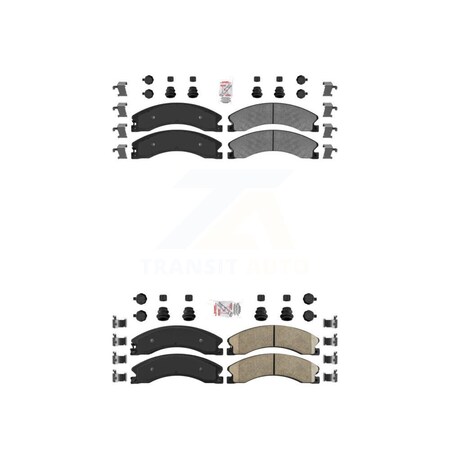 Ameribrakes Front Semi-Metallic Rear Ceramic Disc Brake Pads Kit For Chevrolet Silverado 2500 HD GMC KNF-100369