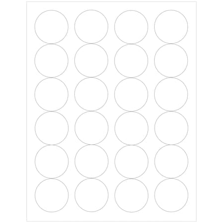 Elevate Packaging 1.625 in. Compostable Round Labels, Blank Layflat Sheets, White, 25PK LC0014