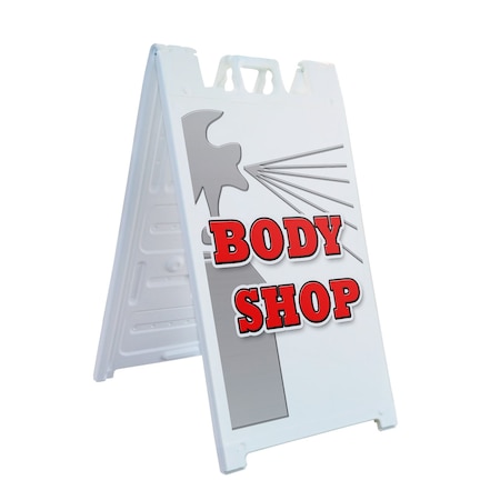 Signmission Body Shop, A-Frame & 2 Sign Inserts, Heavy-Duty Plastic Frame SBHD-C-2436-Body Shop