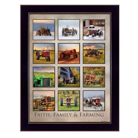 Homeroots Faith Family Farming Black Framed Print Wall Art 405055