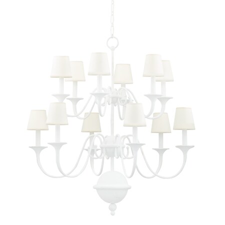 Hudson Valley Lighting Mark D. Sikes X Windsor 12 Light Chandelier 38 In. White Plaster MDS433-WP