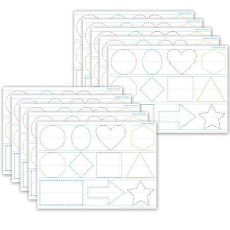 Ashley Productions Smart Poly PosterMat Pals Space Savers, 13'' x 9-1/2'', Shapes Tracing, 10PK 97018