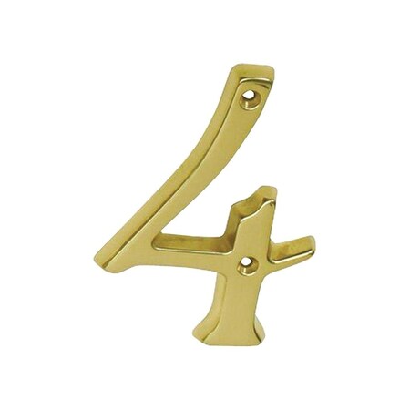 Ives House Number, Character: 4, 4 in H Character, Brass Character, Brass SC2-3046-605