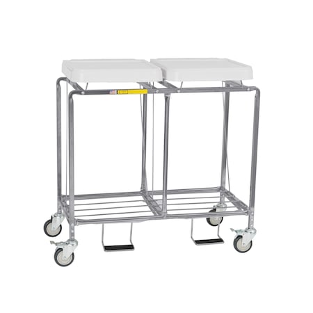 R&B Wire Products Double "Leakproof" Hamper with Foot Pedal, No Bags 684NB