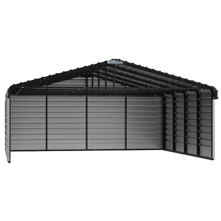 Arrow Storage Products 20 x 20 x 7 ft Eggshell Steel Carport with 3 Wall Kits CPH202007ECL3