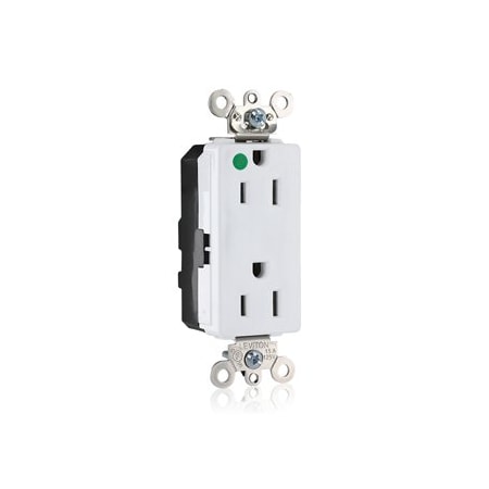 Leviton Modular Duplex Decora Receptacle, 15 Amp, 125 Volt M1626-ILW