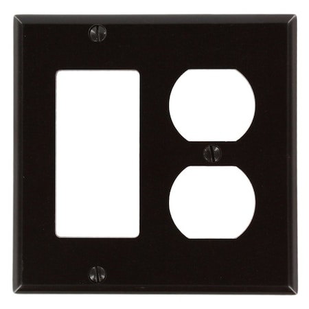 Leviton Combination Wallplate, Standard Size, Gang 2, Brown 80455