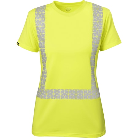 Ironwear Elastex Women's Class 2 Hi Vis Short Sleeve T-Shirt with GeoFlect Tape, Lime, 2X-Large 7102-L-2XL