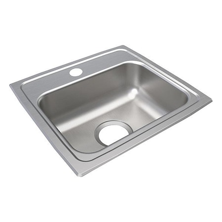 Just Manufacturing Bowl Drop-In Sink, 17"x16"x5", Gray SLADA1617A503-J