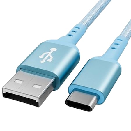 Sanoxy 1m/ 3ft USB 2.0 A Male to C Male Braided Cable 480M 3A, Blue SANOXY-U2119-2101