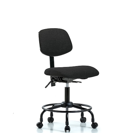 Blue Ridge Ergonomics Desk Chair Desk Chair, Fabric, RT Tilt Casters, Blk, No Arms, 21" to 26" Height, Fabric, Black BR-FDHCH-RT-T1-A0-RC-F42