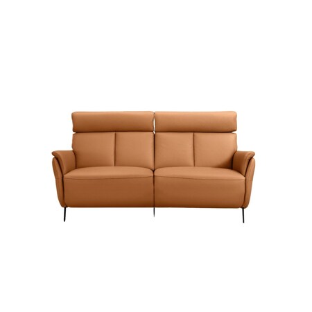 Homeroots 73" Camel Leather Reclining USB Sofa 719570