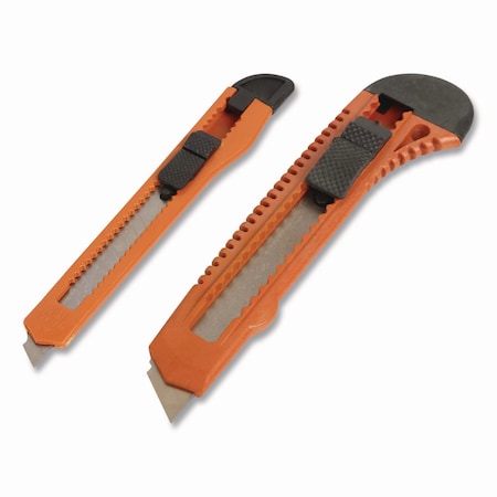 Great Neck Snap-Off Utility Knife Set, 9 mm Knife, 18 mm Knife, Orange/Black 2SBK