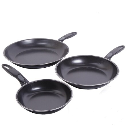 Gibson Home Aventura 3 piece Frying Pan Set in Black 91501.03