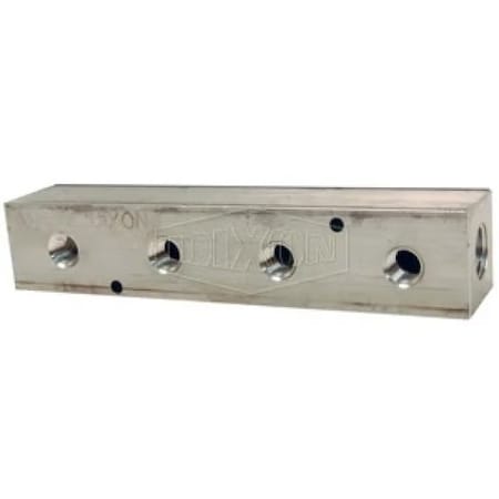 Dixon Bar Manifold, 1 1/2 in NPT Inlets x 4 3/8 in NPT Outlets, Aluminum, Domestic AMF43