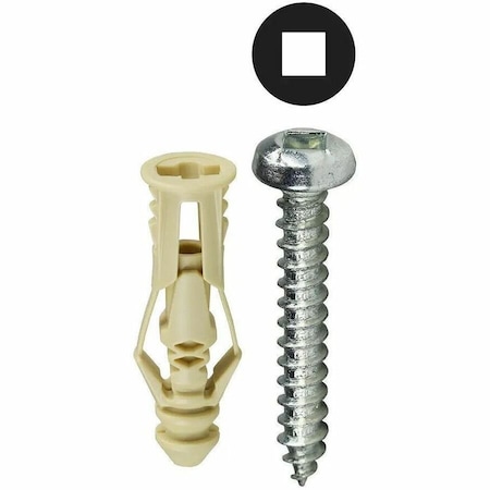 Dottie Triple-Grip Screw Anchor, 1-3/16" L, Nylon TG6KSQTP