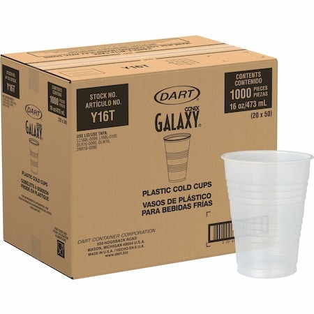 Dart Disp Cold Cup, 16oz, Translucent, PK50 Y16T