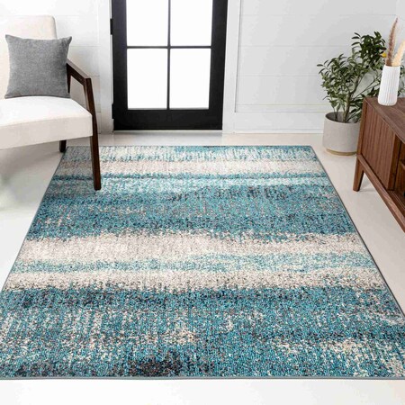 Jonathan Y Contemporary POP Modern Abstract Vintage Cream/Turquoise 4 ft. x 6 ft. Area Rug CTP105C-4