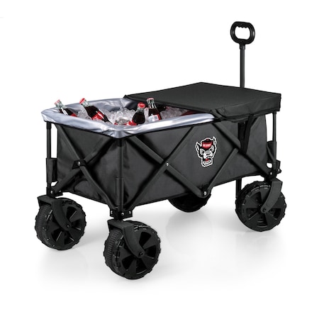 Picnic Time Family Of Brands NCAA NC State Wolfpack Adventure Wagon Elite All-Terrain Folding Beach Wagon 741-85-679-424-0