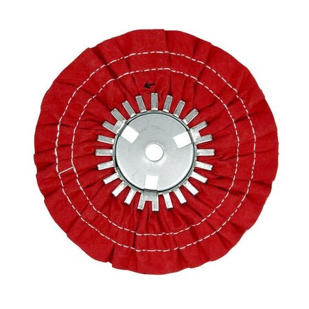 Renegade Products Usa 9" Stitched Airway Buffing Wheels, Red, Double Stitch, Removable Center Plate FAW9X3X5/8N2-16PRTX-2RS