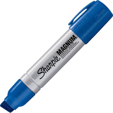 Dymo Sharpie, MAGNUM PERMANENT MARKER, BROAD CHISEL TIP, BLUE 44003