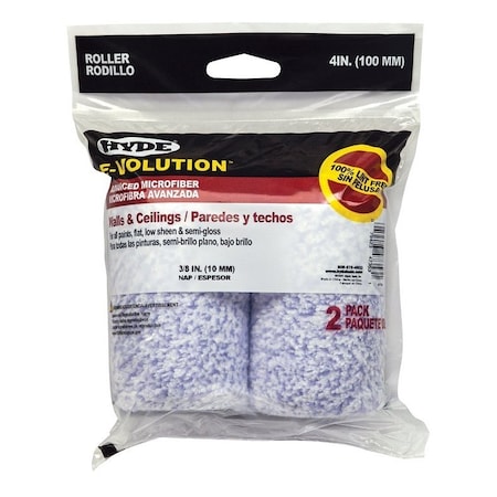 Hyde E-Volution Mini Roller Cover, 3/8 in Thick Nap, 4 in L 47353