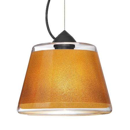 Besa Lighting Besa Pica 9 Pendant, Gold Sand, Black Finish, 1x 9W LED 1KX-PIC9GD-LED-BK