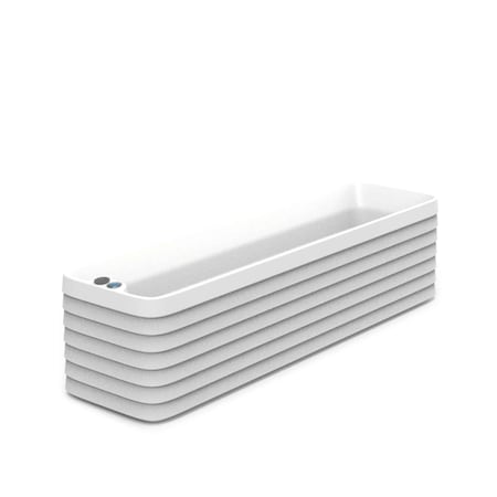 Crescent Garden TruDrop Slat Self Watering Windowbox, Cloud White, Large 47"x13"x12"H A8211800