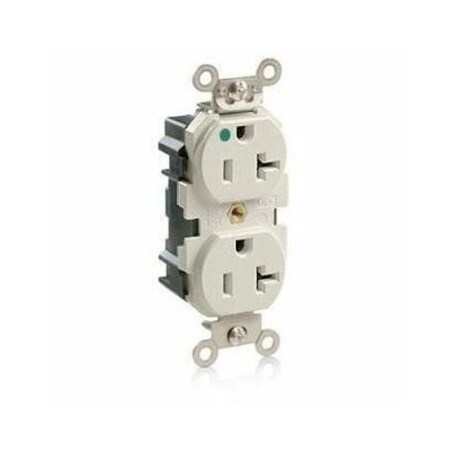 Leviton Straight Blade Receptacle, 5-20R, 20 A, 125V AC, Flush Mount, Self-Grounded MT830-T