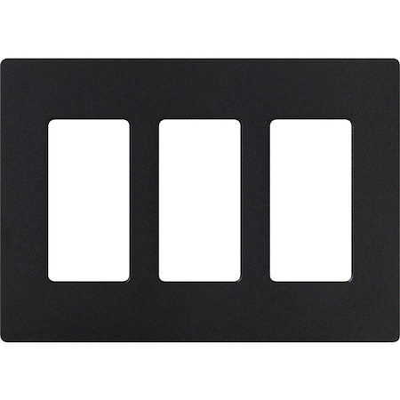 Lutron Designer Wall Plates, Number of Gangs: 3 Satin Finish, Midnight SC-3-MN