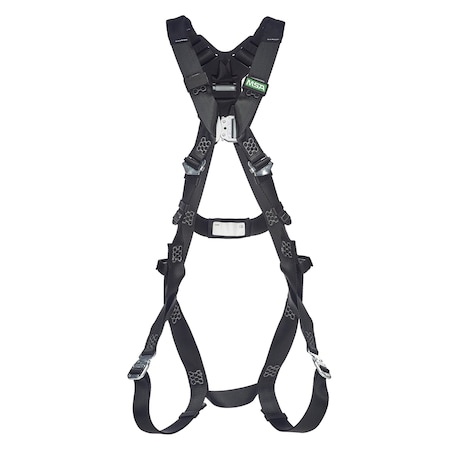 Msa Safety V-FORM Fall Protection Harnesses, XS, 400 lb, Quick-Connect Chest/ Tongue Leg Straps 10252211