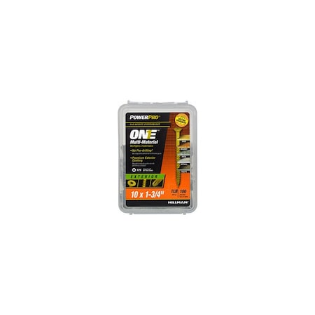 Hillman Multi-Material Screw POWERPRO ONE No. 10 X 1-3/4" L Star Flat Head 1 lb Bronze, 106PK 116842
