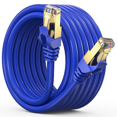 Maximm 15ft Flat Cat7 SFTP Shielded Ethernet Cable, Blue CAT715FTBlue2