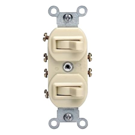Leviton Wall Switch, Toggle, 15 A, White 5243-W