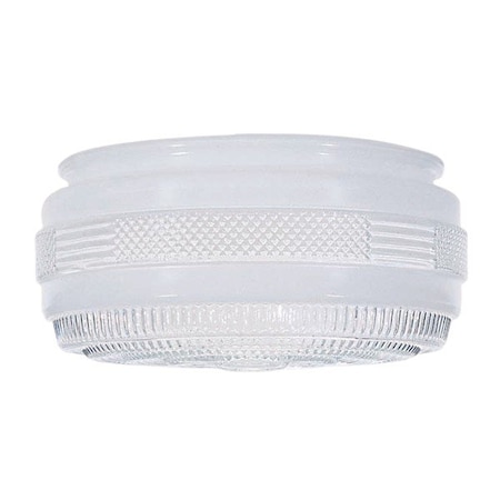 Satco Outside White Drum Glass Shade w/Clear Sides And Bottom Dia 8-3/8 in Fitter 7-7/8 in. Height 4 in 50/106