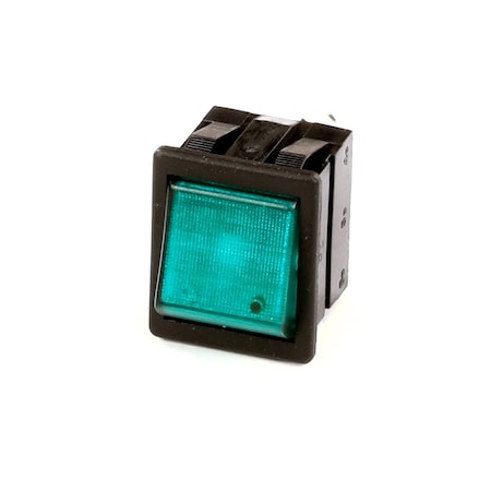 Wilbur Curtis WC-113R Switch, Rocker, Lighted Green, DPST, 120 Volt 3375000104