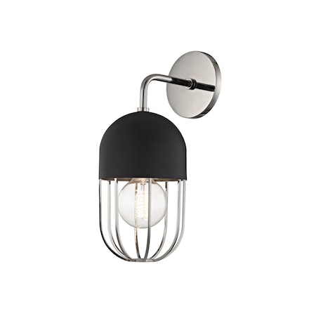 Mitzi Haley 1 Light Wall Sconce 5.5 In. Polished Nickel/Black H145101-PN/BK