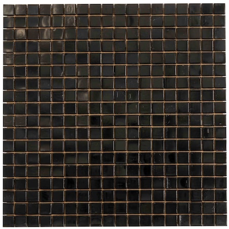 Apollo Tile Skosh 11.6 in. x 11.6 in. Glossy Rich Black Glass Mosaic Wall and Floor Tile 18.69 sqft/case, 20PK APLNB88BK906A