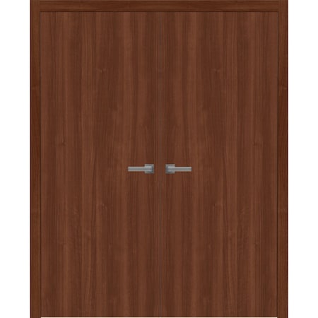 Sartodoors Interior Solid French Double Doors 64 x 84 inches, BASIC 3001 Walnut Franko, Wood Interior Solid P BASIC3001DD-GOFR-6484