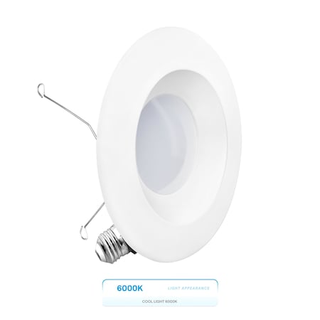 Infibrite 6 In. Retrofit 6000K Clear White LED Recessed Light Kit 12W 1100LM, Dimmable, Wet Rated IB-006-6-12W-WH
