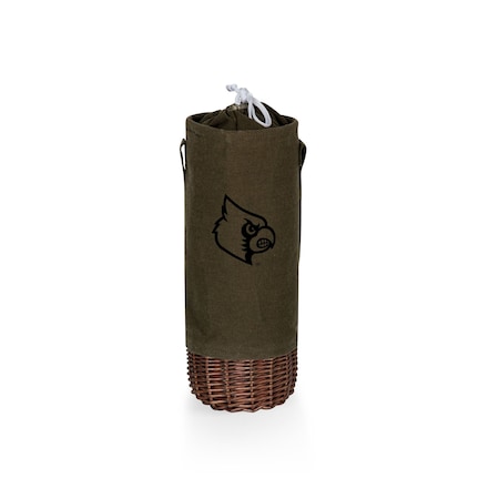 Picnic Time Family Of Brands NCAA Louisville Cardinals Malbec Insulated Canvas and Willow Wine Bottle Basket 201-00-140-304-0