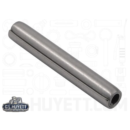 Huyett Coiled Spring Pin, Standard Duty, Nickel Plated 302/304 SS, 0.375 in Dia x 2.500 in Length SPC3P-375-2500