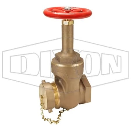 Dixon Rising Stem Wedge Disc Gate Valve, 2-1/2 in Nominal, FNPT x Male NH NST End Style, Hand wheel Actuat RWDGV250F
